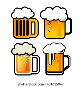 Vector beer icons illustration