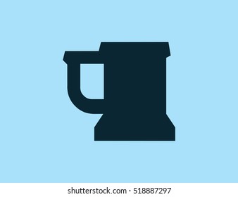 Vector beer jug symbol icon. Flat design style