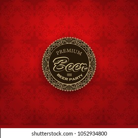 vector beer label background. vintage design