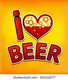 Vector beer label cartoon illustration 