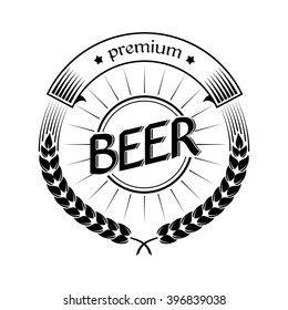 Vector beer Label, emblem, badge. Vector design element