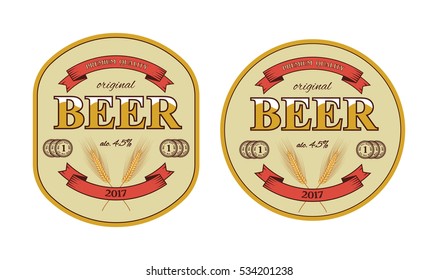 Vector Beer Label And Beer Mat Template.