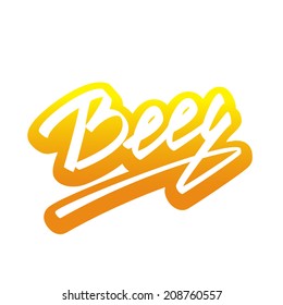 Vector Beer lettering Handmade Calligraphy sticker