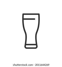 Icono de la línea de cerveza del vector. Símbolo con estilo de contorno de moda. Ilustración vectorial aislada en un fondo blanco. 
