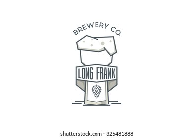 Vector beer logo and sign - line icons and design elements for pubs and bars