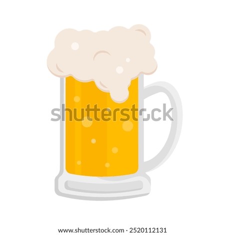 Vector beer mug with foam