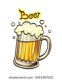 Vector beer mug icon with form