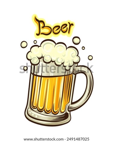 Vector beer mug icon with form
