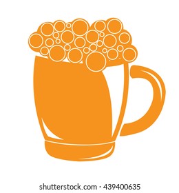 Vector beer mug. Vector illustration.
