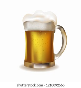 Vector beer mug on a white background. 