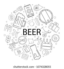 Vector beer pattern with word. Beer background