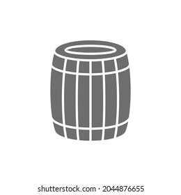 Cerveza vectorial o icono gris de barril de vino.