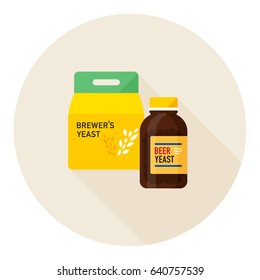 vector beer yeast pill and dry yeast in a paper bag