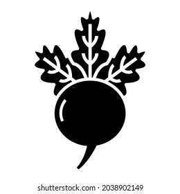 Diseño de iconos de glifo de remolacha vectora
