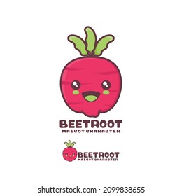 vector beet root cartoon mascot, with a happy expression, suitable for, logos, prints, stickers, etc, isolated on a white background.