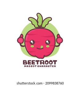 mascota de dibujos animados de raíz de remolacha vectorial, adecuada para, logotipos, impresiones, pegatinas, etc, aislada en un fondo blanco.