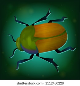 Vector beetle icon. Isolated elements. Perfect for game icon or other design works.