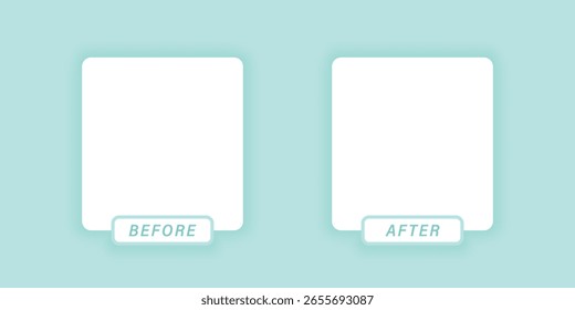 Vector Before And After Frame On Blue Background