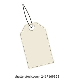 Vector beige blank price tag. The template of the price tag, label, tag png.