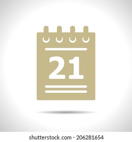 Vector beige calendar icon. Eps10