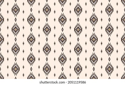 Vector beige color native aztec rhombus geometric shape seamless background. Ethnic, tribal, ikat, batik pattern design. Use for fabric, textile, interior decoration elements, upholstery, wrapping.