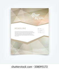 Vector beige flyer design template 