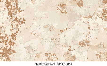 Vector  beige grunge texture, rusty distressed cracked concrete background, abstract weathered wall surface, antique paint peeling backdrop, rustic aged plaster design, modern banner copy space.