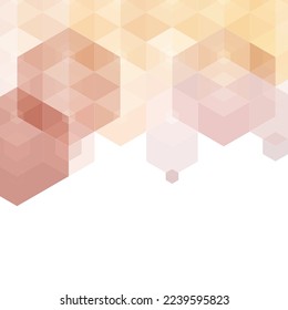 Vector beige hexagon pattern. Geometric abstract background with simple hexagonal elements. Medical, technology or science design.