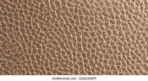 Vector beige leather seamless pattern. Old cow skin texture. Realistic illustration fashion fabric cover. Animal horizontal banner. Skin cover background. Cow craft upper grainy structure