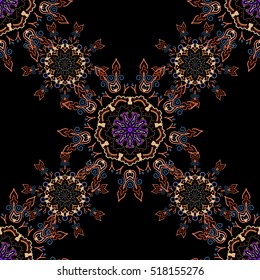Vector beige, yellow and orange damask lace floral ornament. Delicate intricate decorated for wedding ceremonies, anniversary, party, events.