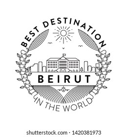 Vector Beirut City Badge, Linear Style