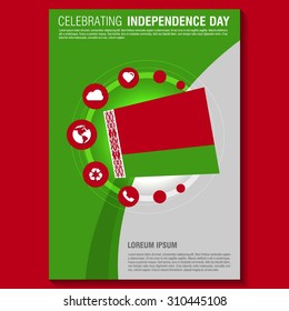 Vector Belarus Independence Day Flyer template. Creative Brochure Title Page. National Day Leaflet design element. vector illustration