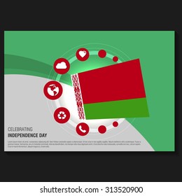 Vector Belarus Independence Day Flyer template. Creative Brochure Title Page. National Day Leaflet design element. vector illustration