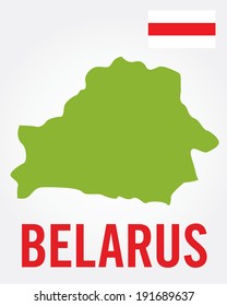 Vector Belarus Map and Flag Set