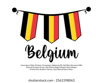 Vector Belgium flag banner Belgium flag Vector illustration design Belgium national day banner design 