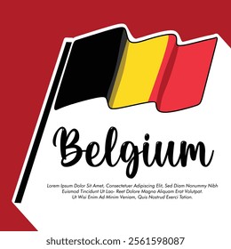 Vector Belgium flag banner Belgium flag Vector illustration design Belgium independence day banner design 