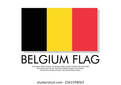 Vector Belgium flag banner Belgium flag with white background Vector illustration design Belgium independence day banner design 