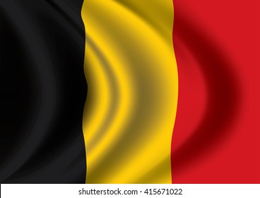 Vector Belgium flag blowing in the wind