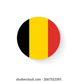 Vector: botón de brillo de la bandera belga