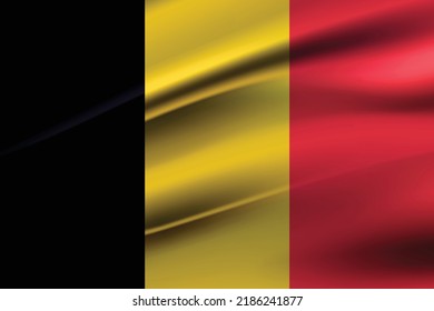 Vector Belgium flag or Belgium flag illustration and Belgium flag of silk