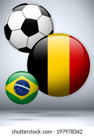 Vector - Belgium Flag with Soccer Ball Background