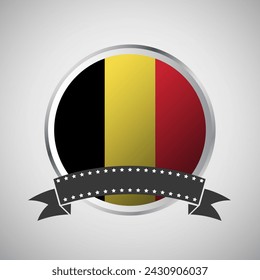 Vector Bélgica Bandera redonda Banner ilustración vectorial