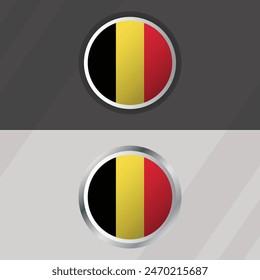 Vector Belgium Round Flag Template