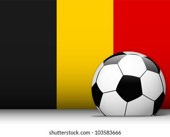 Vector - Belgium Soccer Ball with Flag Background