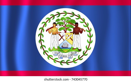 Vector belize flag, belize flag illustration, Flag of belize waving in the wind.