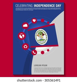 Vector Belize Independence Day Flyer template. Creative Brochure Title Page. National Day Leaflet design element. vector illustration