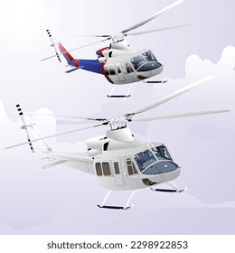 vector of The Bell 412, a multipurpose helicopter manufactured by Bell Helicopter Textron. The Bell 412 produced by PT Dirgantara Indonesia is called the NBell 412.