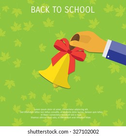 Vector bell flat illustration. Education concept object - Eps 10.