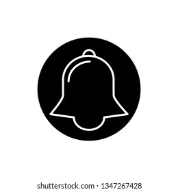 Vector bell icon, alarm, handbell logo notification on white background. Trendy flat design for you.