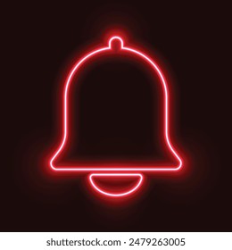 Vector Bell Icon Neon Style